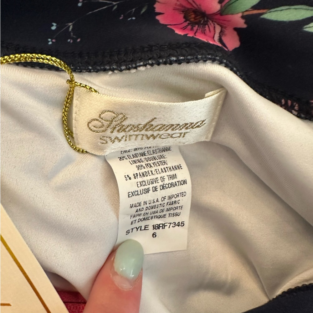 NWT $250 Shoshanna Riviera floral rashguard- Size 6 - Picture 4 of 5